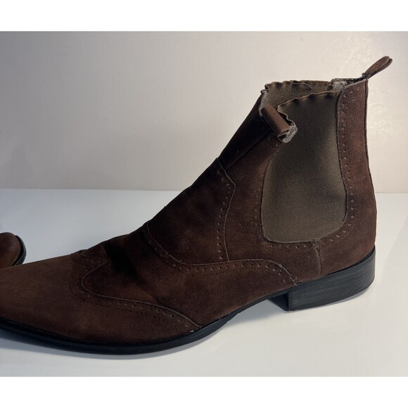 Size 8 Western Ankle Boots Mens Brown Soft Leather Banana Blues Cowboy EUC - Picture 4 of 11